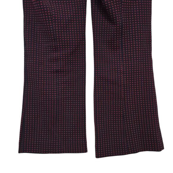 Anthropologie Women's Med The Essential Crop Flare Pull On Pants Navy Red Plaid - Picture 8 of 11